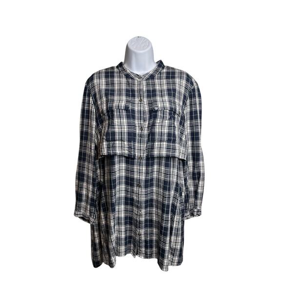 LL‎ Bean Signature Women's Plaid Layered Button Up Shirt Size 16 Preppy Classic - Picture 1 of 12